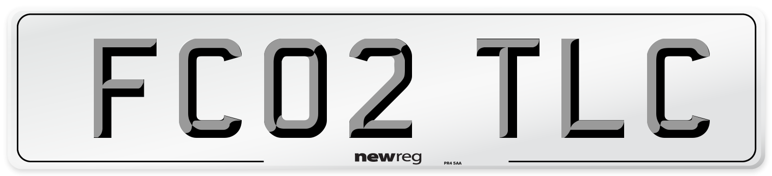 FC02 TLC Number Plate from New Reg